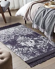 Rug AKARSU Violet 80 x 150 cm Viscose_1178408