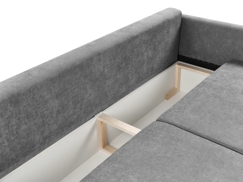 Bäddsoffa 3-sits BLEIK med förvaring Chenille Ljusgrå_944963