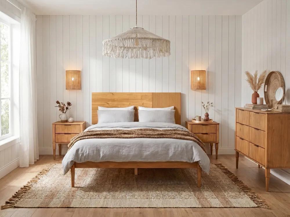 Bed Pine Wood FLAVIGNAC 140 x 200 cm (EU Double) Light Brown_1118342