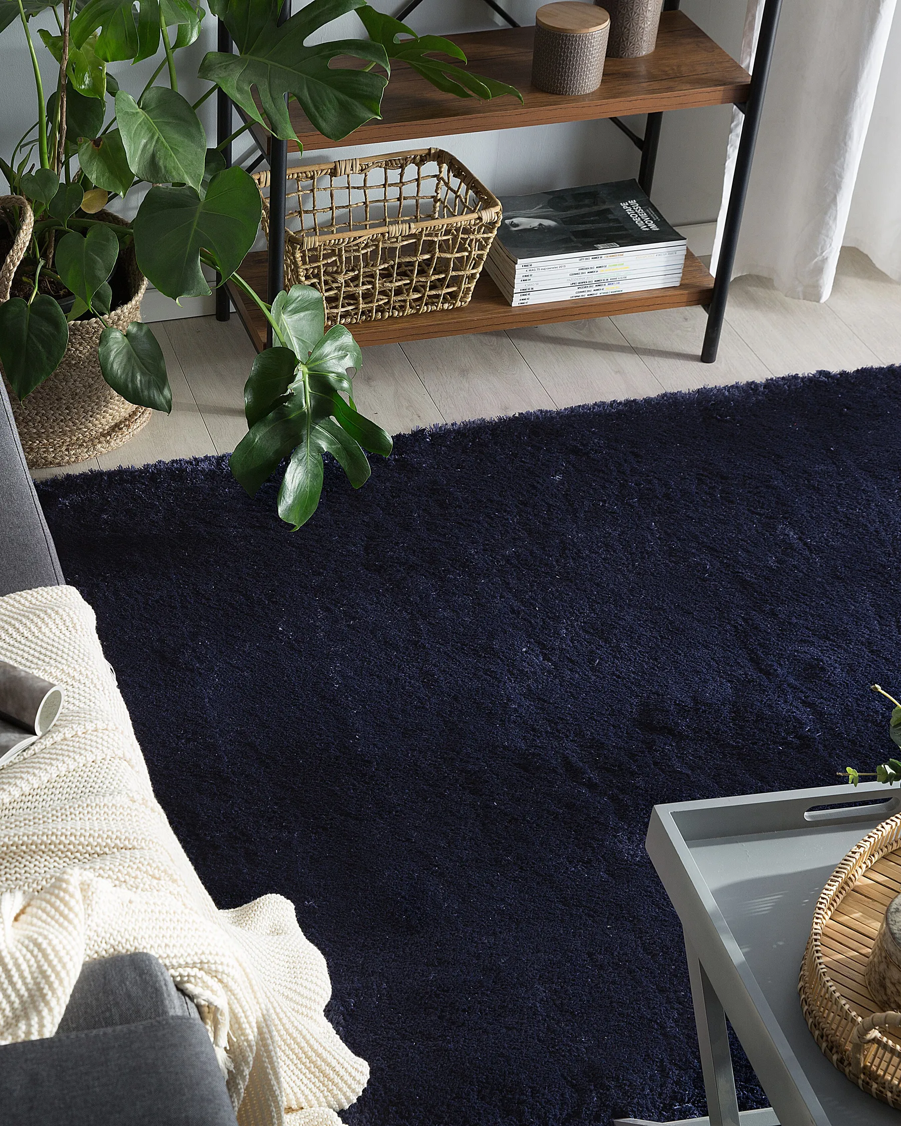 Shaggy Rug EVREN Dark Blue 140 x 200 cm_758731