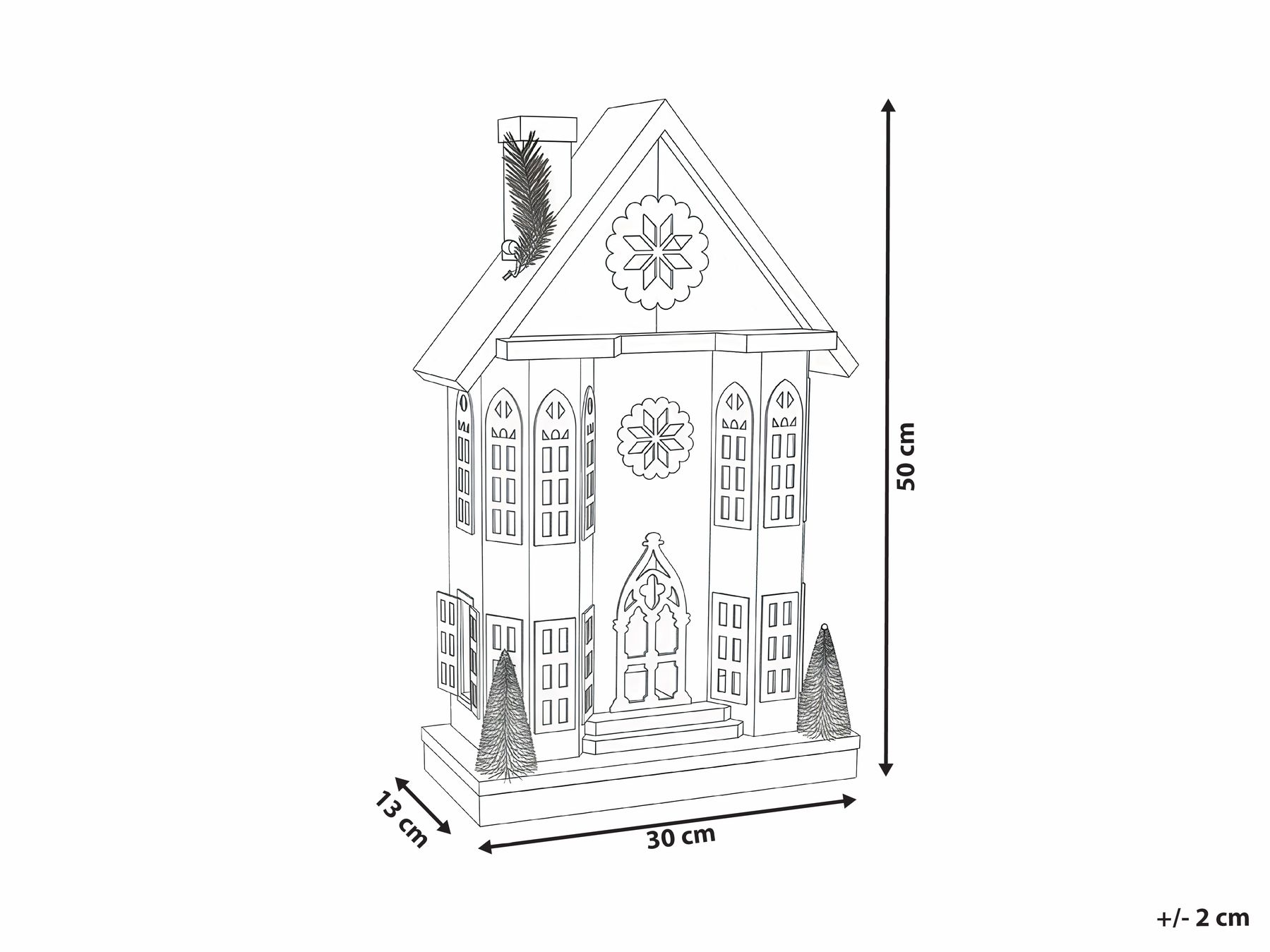 Christmas Decoration LED UNARI 50 cm House Light Brown_1027877