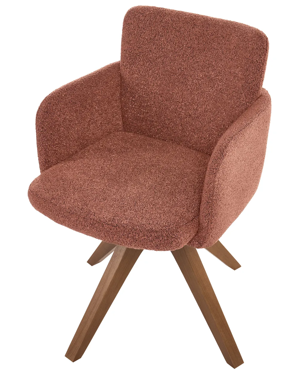 Set of 2 Dining Chairs Swivel EVELYN Boucle Orange_1125762