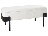 Klädd förvaringsbänk WARREN Chenille Off-White_962121