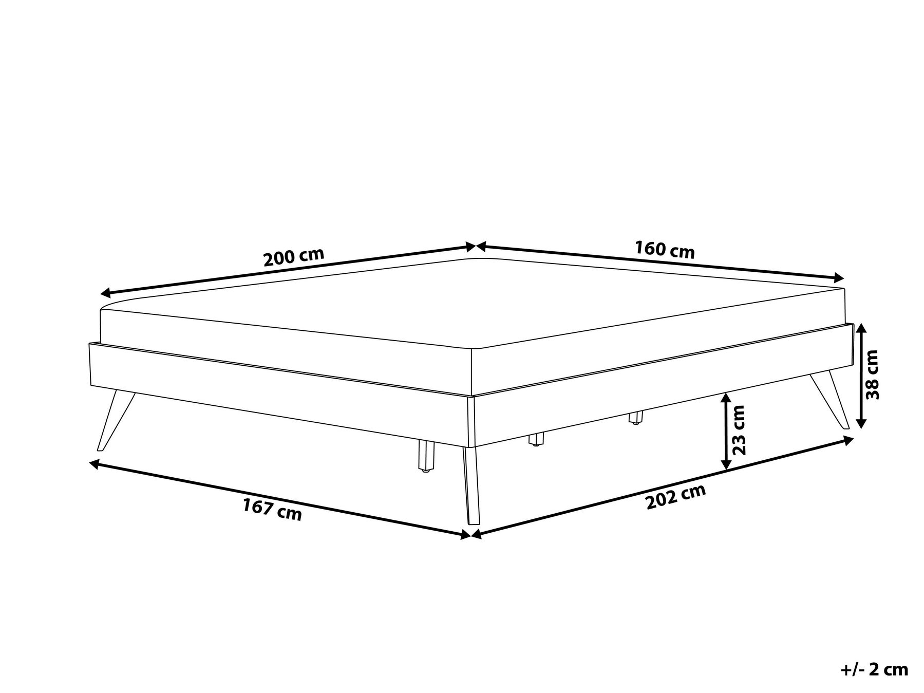 Bed without Headboard BERRIC 160 x 200 cm (EU King Size) Natural Ash Wood_912540