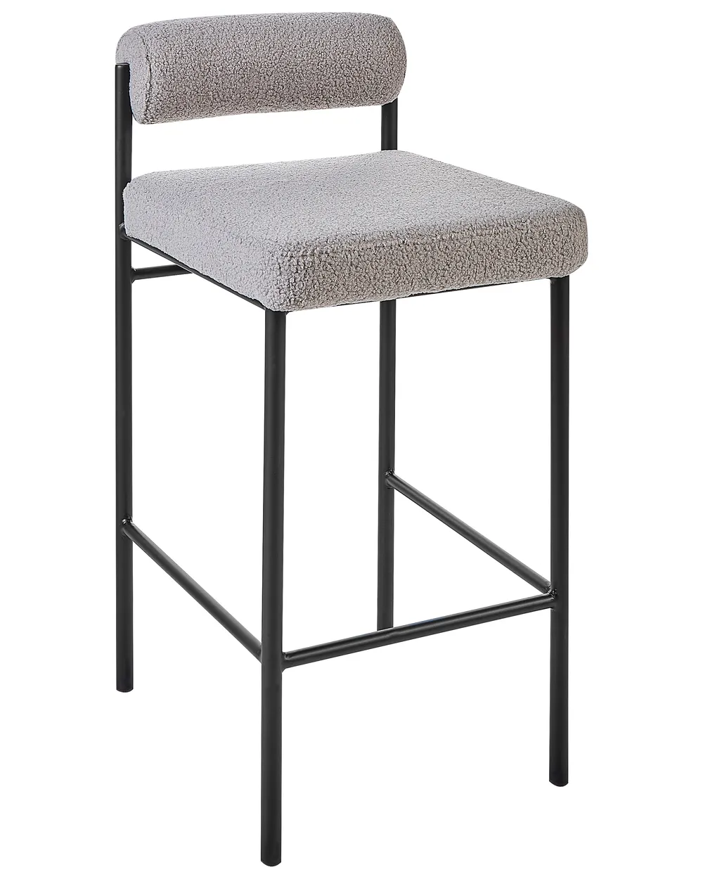 Set of 2 Bar Chairs AMAYA Boucle Grey_928348