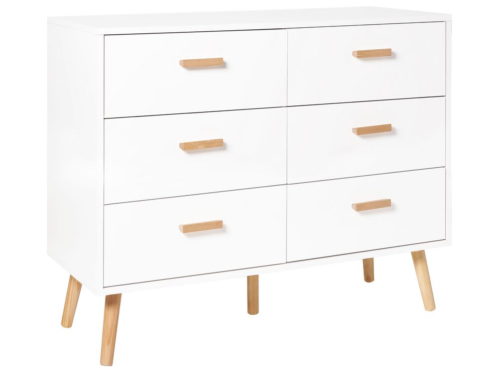 Kommode med 6 skuffer NEWARK Hvit