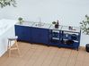 4 Piece Outdoor Kitchen Set with Sink VILAMA Blue Metal