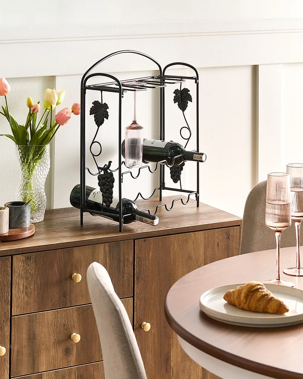 Wine Rack DONEGAL Metal Black_1186018