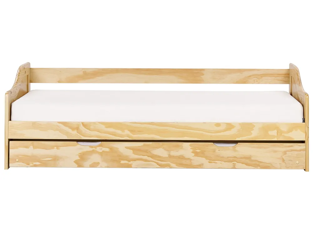Trundle Bed Pine Wood LUNERAY 90 x 200 cm (EU Single) Light Brown_936367
