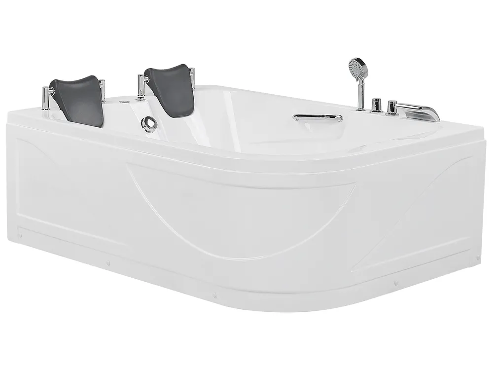 Corner Hot Tub with LED BAYAMO 1700 x 1200 mm White Right Hand_821168