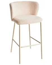 Set of 2 Bar Chairs MINA II Boucle Light Beige_1032823