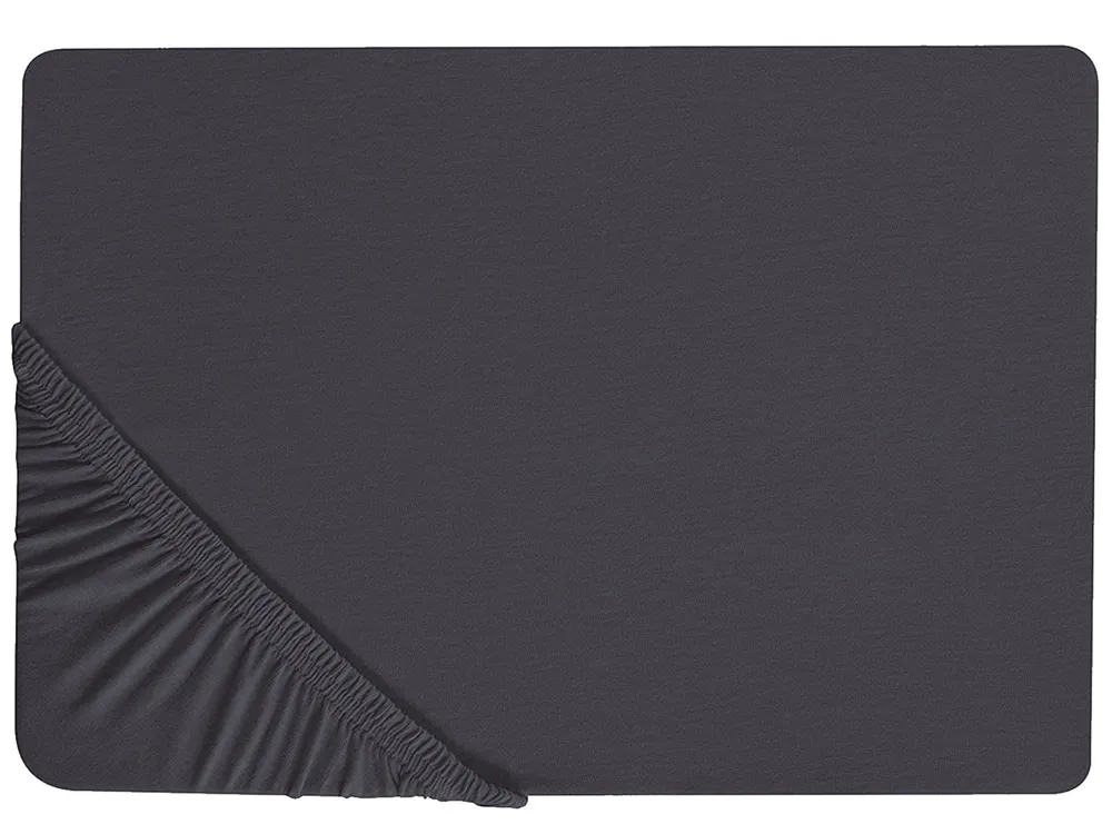 Fitted Sheet HOFUF 140 x 200 cm Cotton Black