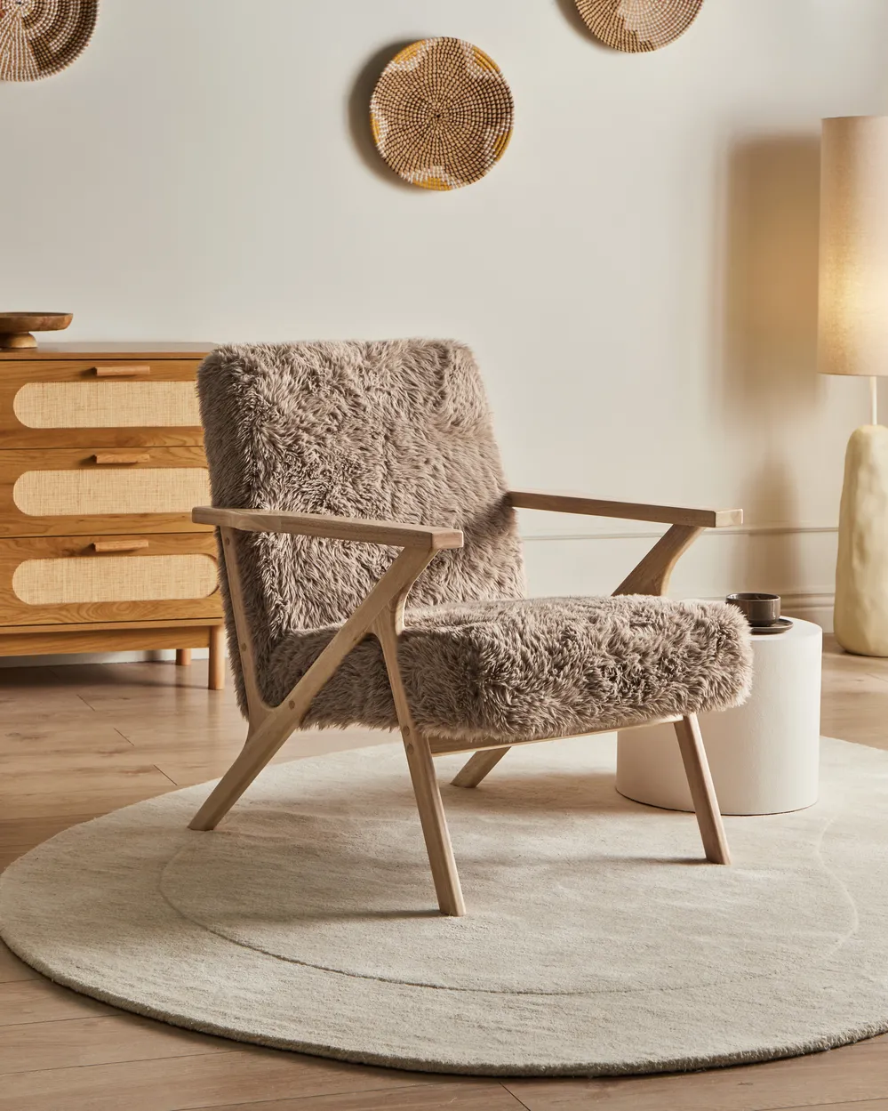 Armchair KISA Faux Fur Taupe