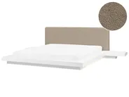 Bed with LED Boucle ZEN 180 x 200 cm (EU Super King) White_1080190