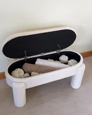 Upholstered Storage Bench OAKLEY Boucle Off-White_1030943