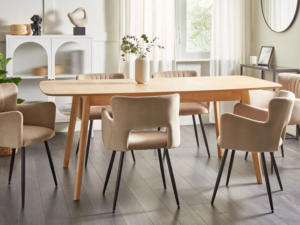 Extending Dining Table Light Wood MADOX Various Sizes