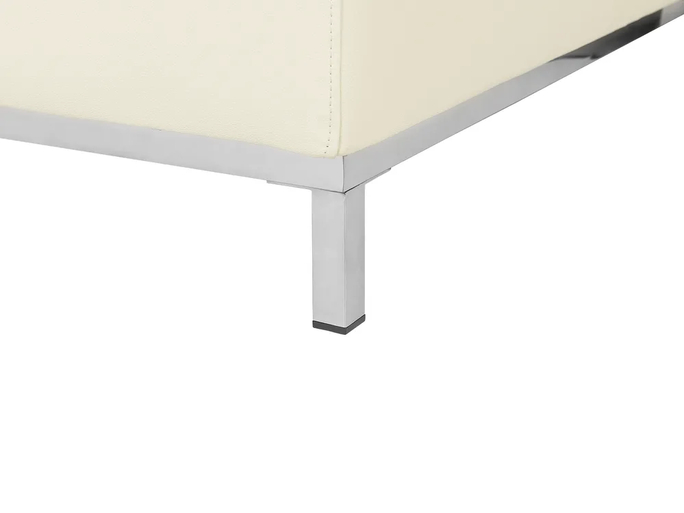 Corner Sofa 4 Seater OSLO with Ottoman Leather Light Beige Right Hand_769138