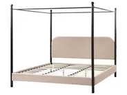 Four Poster Bed Boucle DANNEMOIS 180 x 200 cm (EU Super King) Taupe_961053