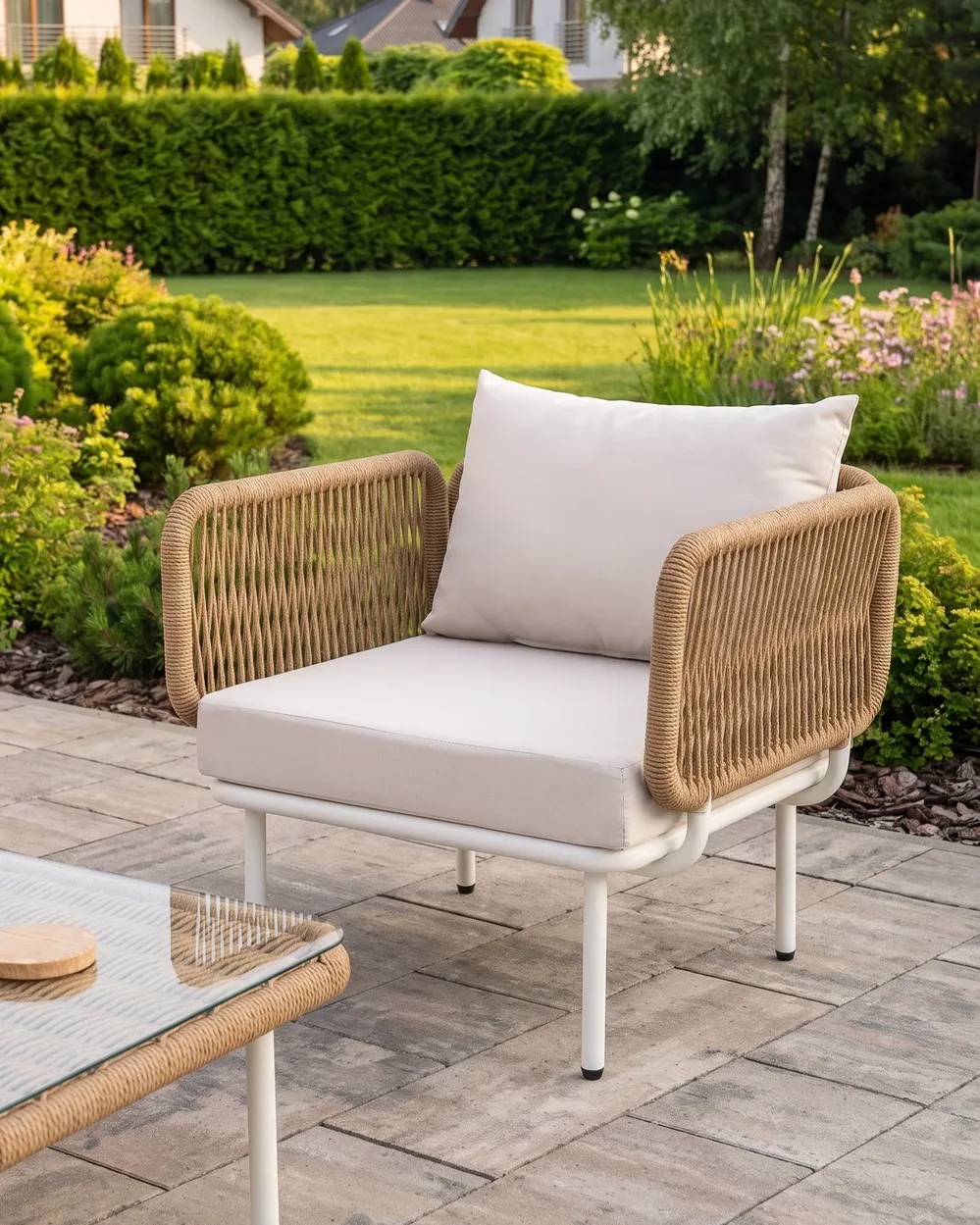 Garden Armchair BAUCINA Light Beige