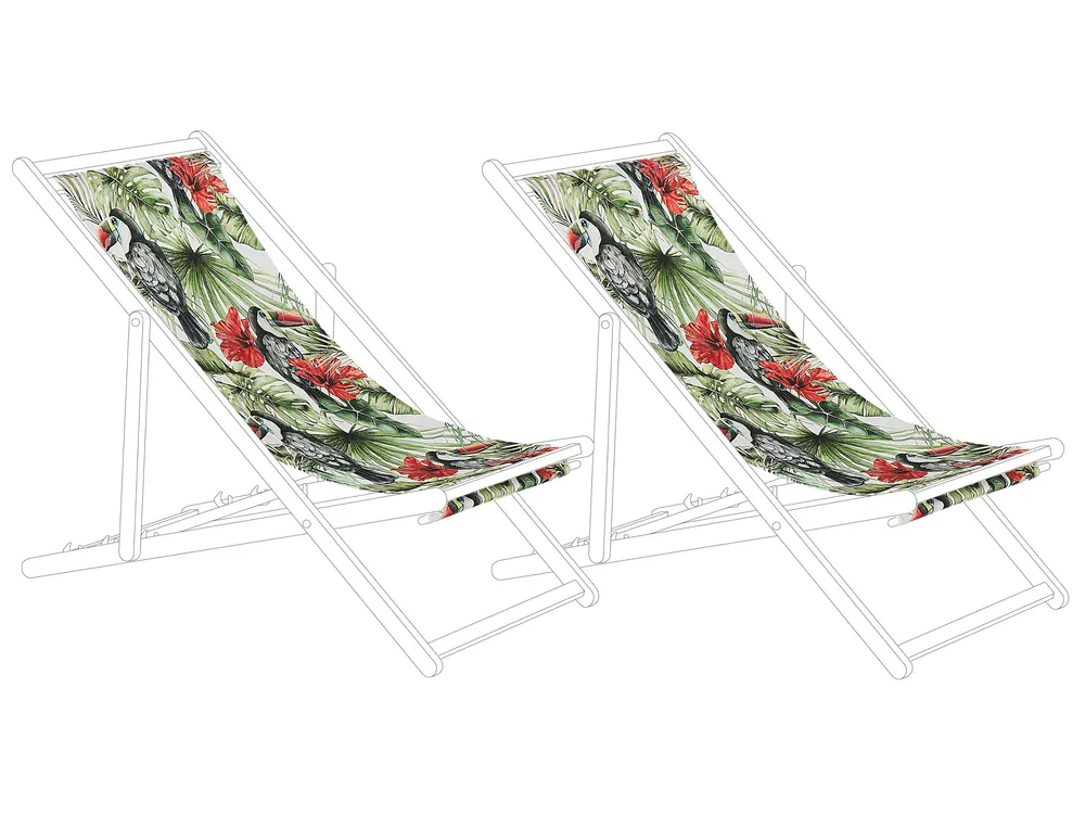 Set of 2 Sun Lounger Replacement Fabrics ANZIO/AVELLINO 113 x 44 cm Multicolour