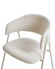Set med 2 matstolar ALANSON Chenille Ljusbeige_968339