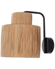 Sett med 2 vegglamper SHINFA Flettverk Naturlig_899935