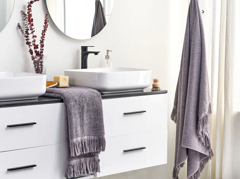Set of 2 Towels ATIU Terry Cotton Grey_1078783