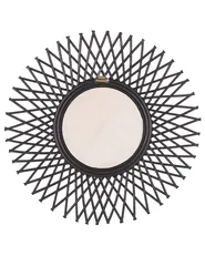 Wall Mirror TAGOLU 60 cm 60 cm Rattan Black_822186