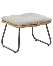 Garden Chair MESTRE with Footstool PE Rattan Natural_937577