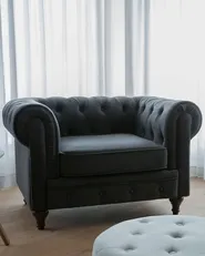 Nojatuoli CHESTERFIELD Kangas Grafiitinharmaa_675677