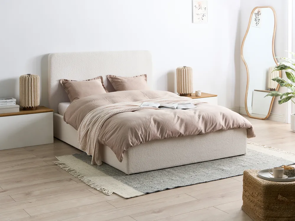 Ottoman Bed Boucle BRENON Various Sizes