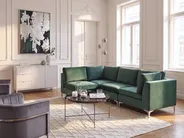 Modular Corner Sofa 4 Seater EVJA Velvet Green Right Hand_789549