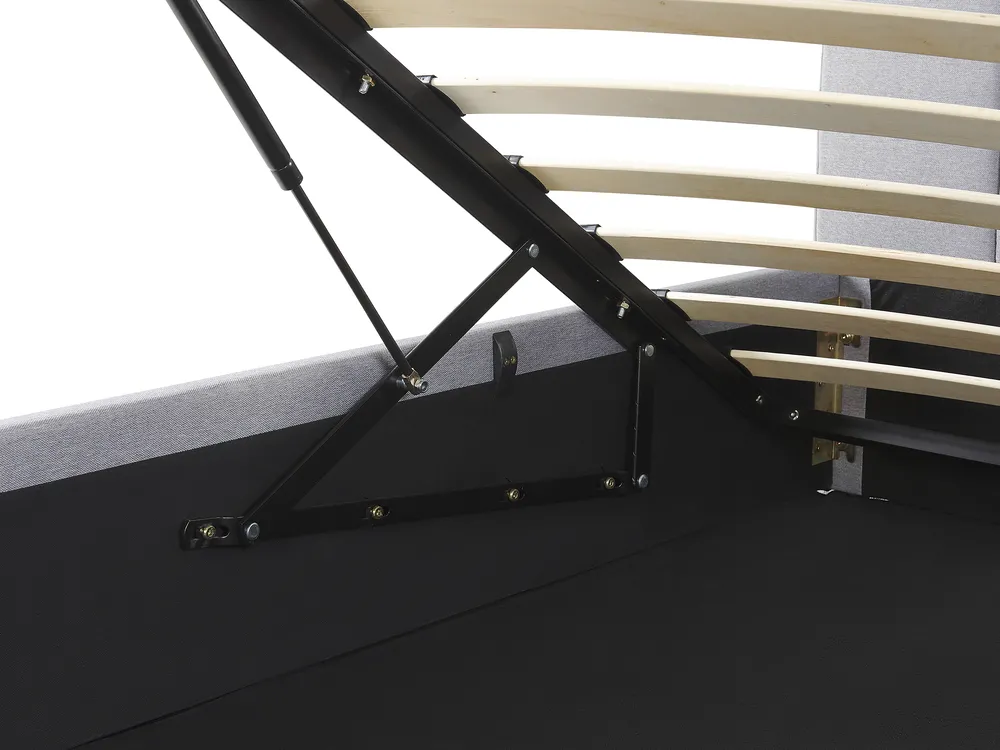 Ottoman Bed DREUX Fabric Light Grey 140 x 200 cm (EU Double)_793219