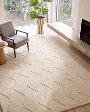 Rug LUNARA Light Beige 200 x 300 cm Wool_1144324