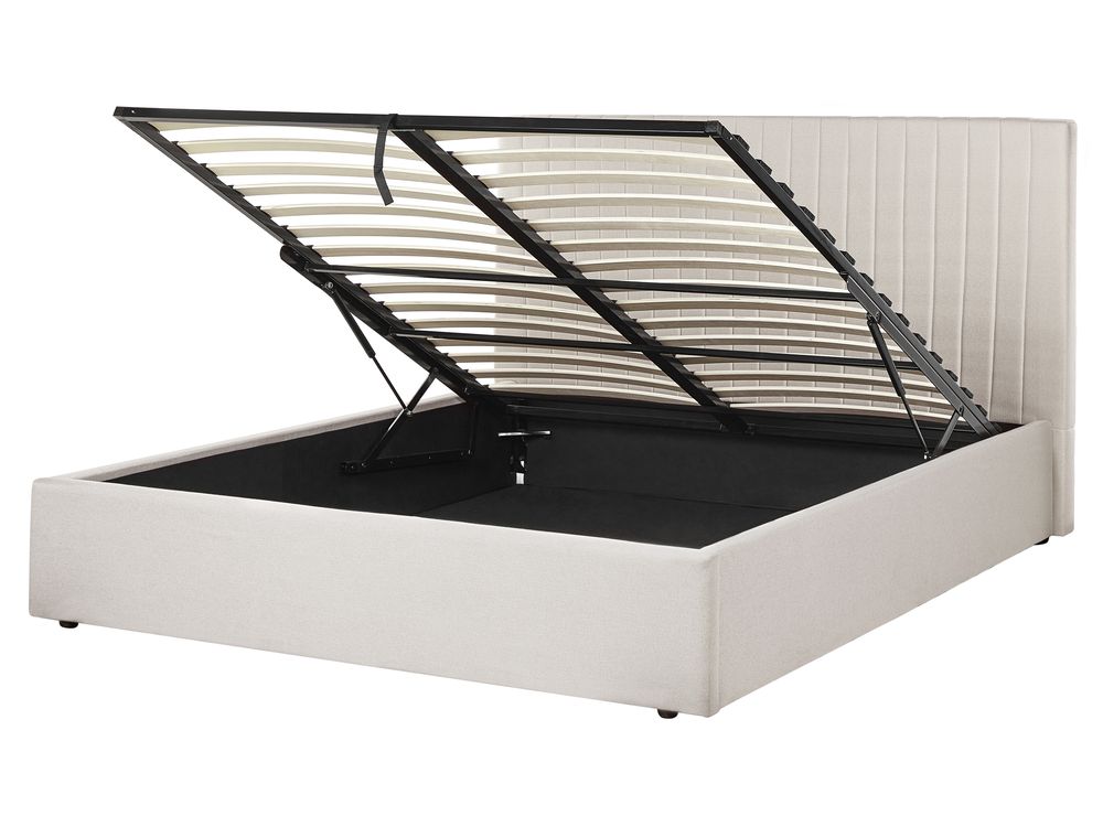 Seng med oppbevaring VION Lys beige 160 x 200 cm