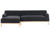 Corner Sofa 3 Seater SOSJO Fabric Black Right Hand