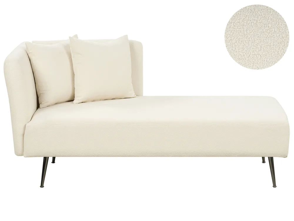 Left-Hand Chaise Longue RIOM Boucle Off-White