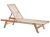 Sun Lounger PROSSEDI Reclining Acacia Wood Beige
