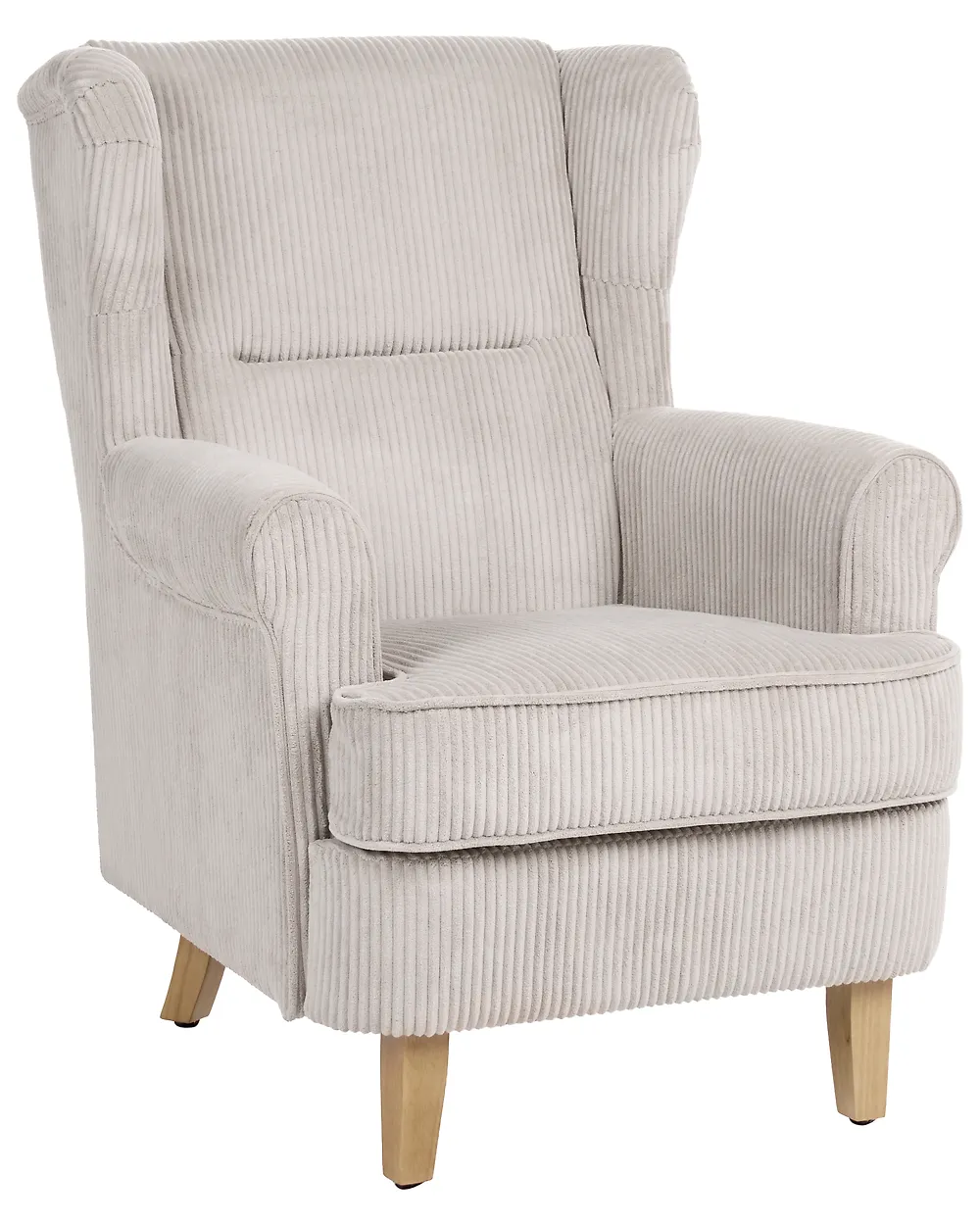 Wingback-tuoli ABSON Vakosametti Beige_1186222