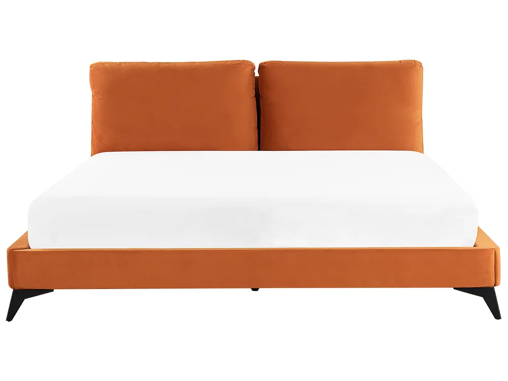 Säng med lamellram Sammet MELLE 180 x 200 cm Orange_829898