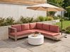 Garden Corner Sofa 5 Seater MARETTIMO Certified Acacia Wood Red Right Hand