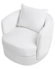 Swivel Armchair ANDALEN Fabric Off-White_966828