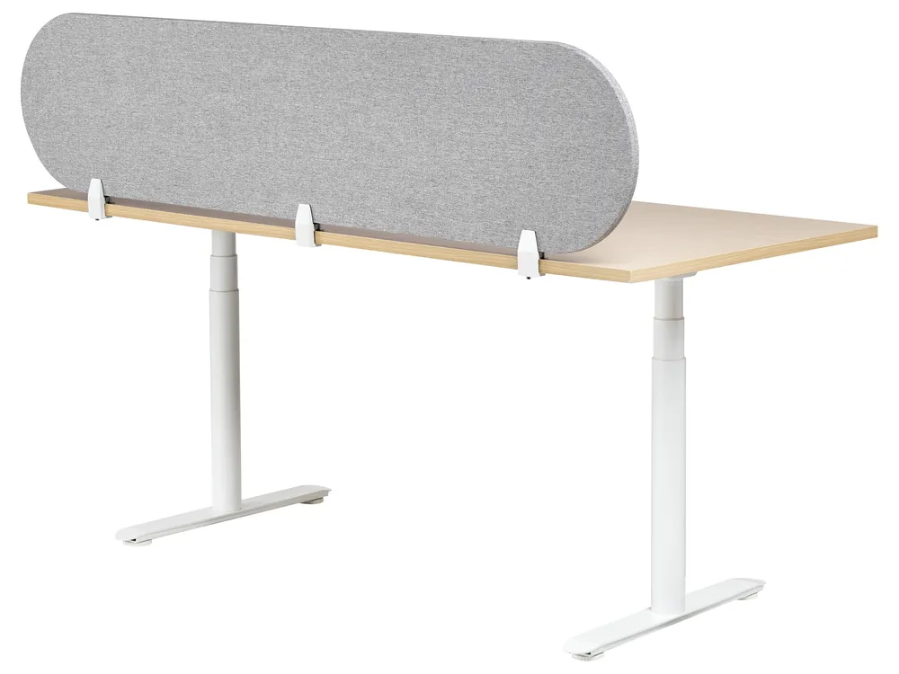 Desk Screen SPARKY 180 x 40 cm Light Grey_1015310