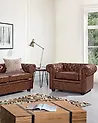 Armchair CHESTERFIELD Faux Leather Golden Brown