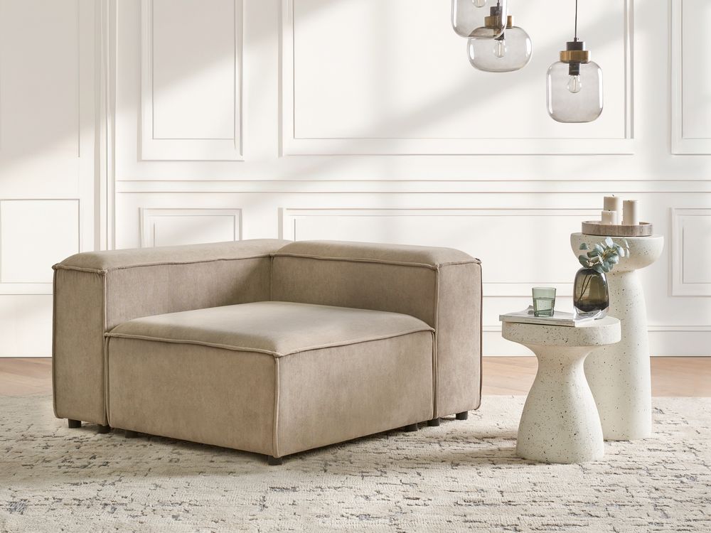 Corner Seat ARDAL Corduroy Light Brown Right Hand