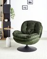 Swivel Armchair NOLVIK Velvet Dark Green