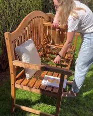 Garden Bench HILO 150 cm Acacia Wood Brown_982078