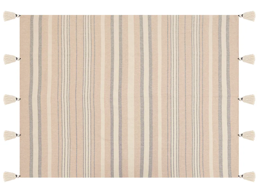 Blanket YARSELI Cotton 130 x 170 cm Beige_864056