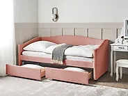 Daybed with Storage VITTEL Fabric Pink 90 x 200 cm (EU Single)_1178725