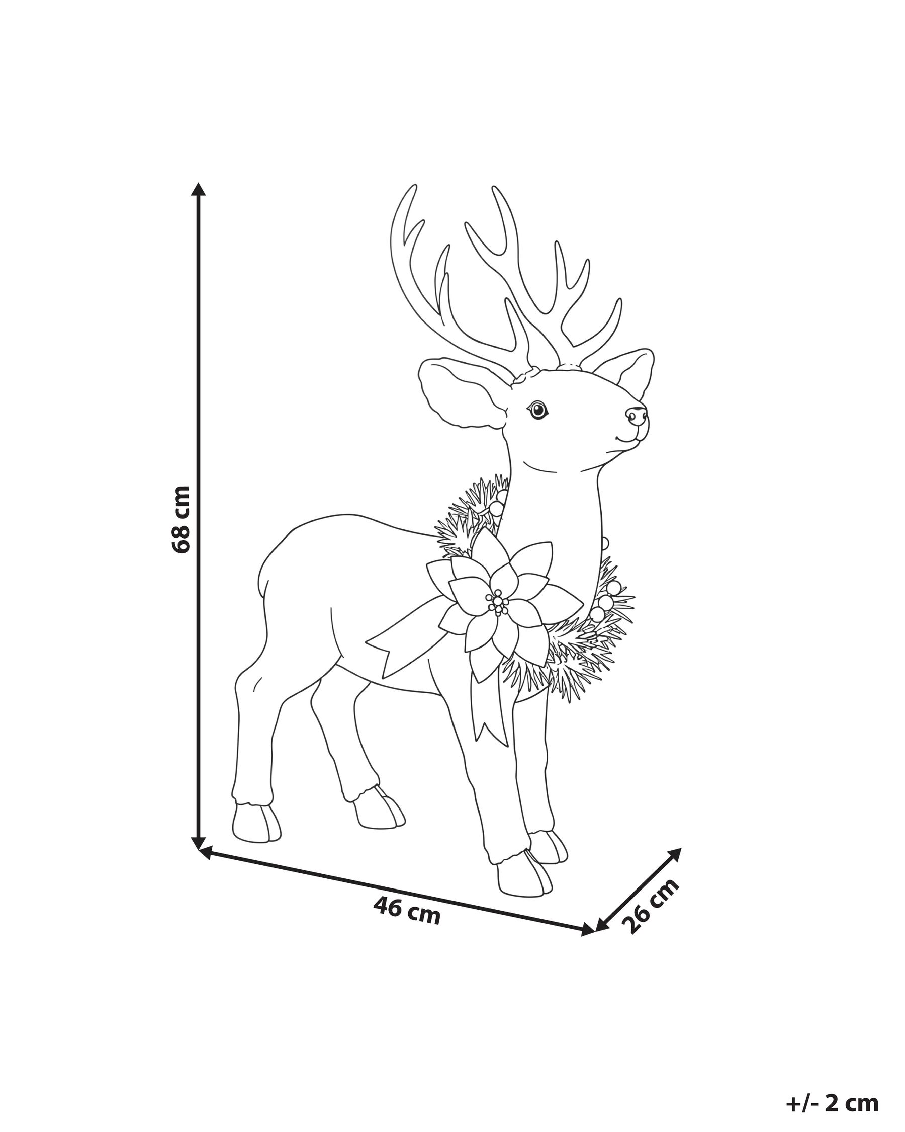 Joulukoriste JANAKKALA 68 cm Poro Valkoinen_1172476